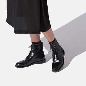 Scarosso Leather Elegant Black Lace-Up Boots